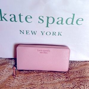 Kate Spade Cameron Neda Bright Carnation Pink Continental Wallet